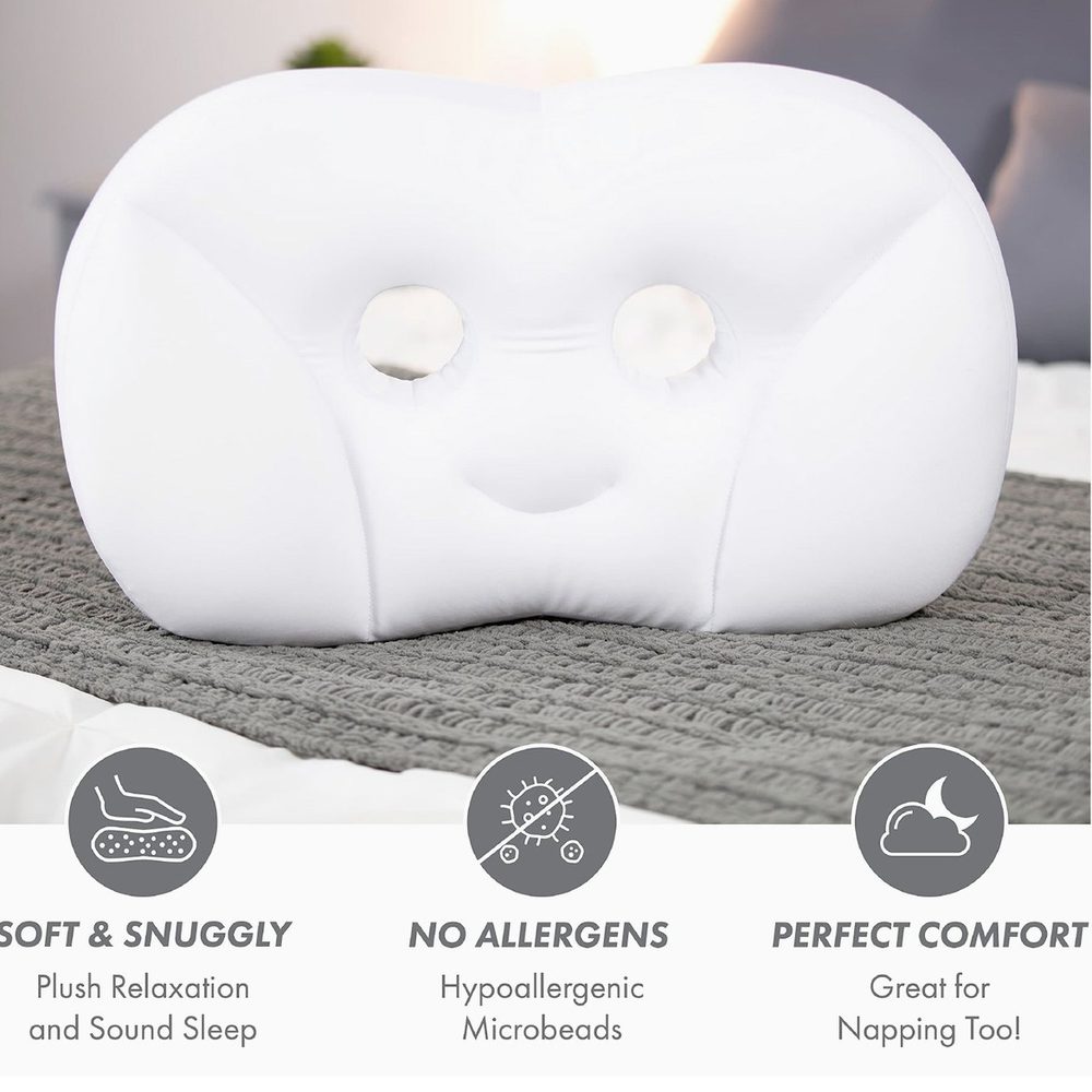Face pillow A+ content graphic with feature icons