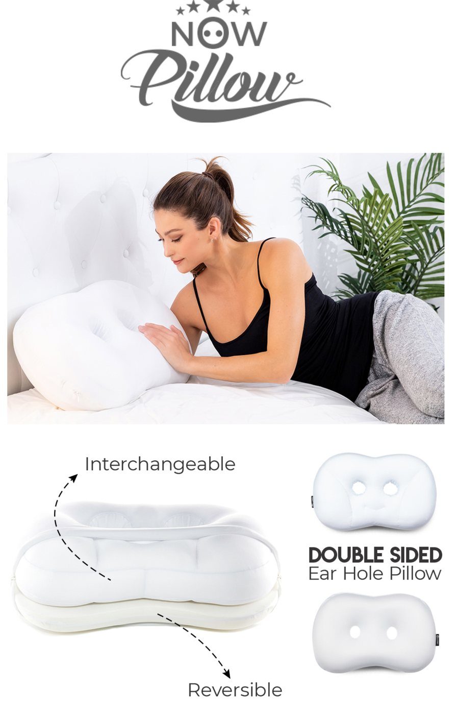 Pillow listing image with interchangeable inserts