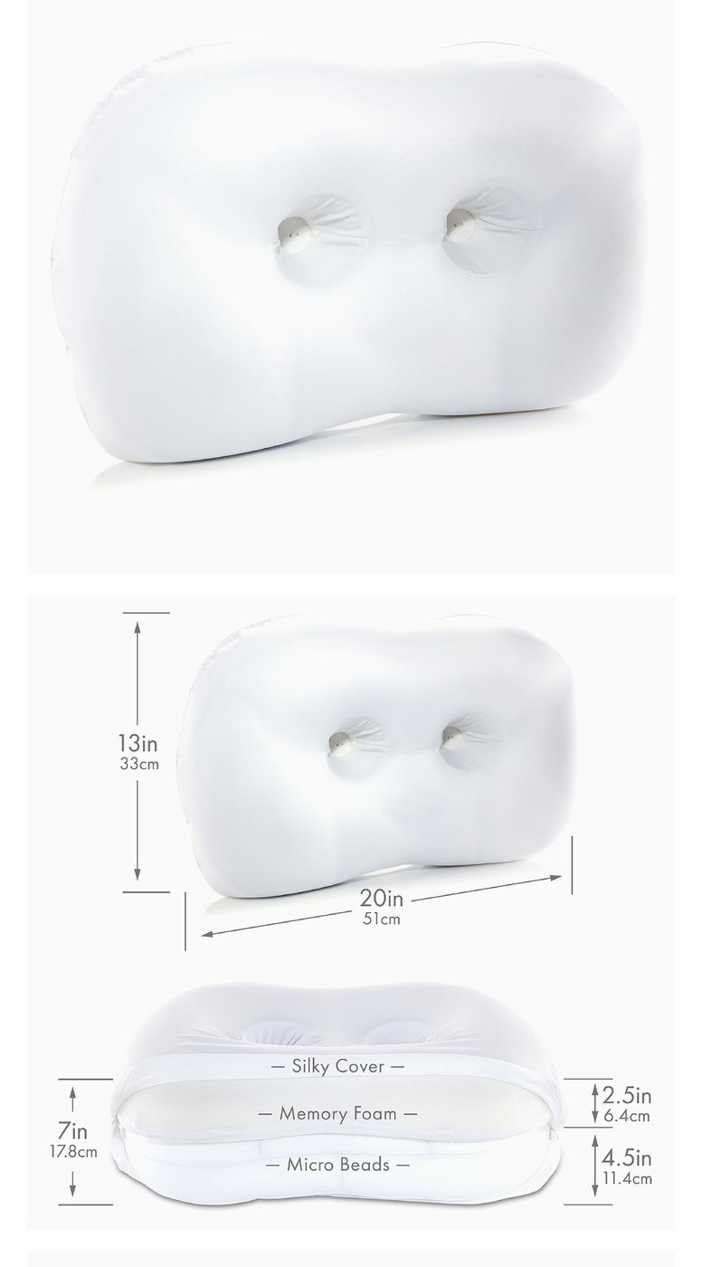 Pillow listing image with dimensions